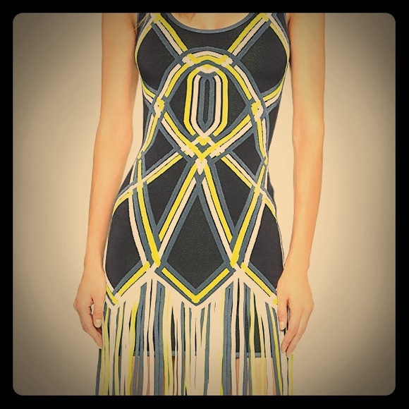 Hervé Léger in blue combo with neon accent - Picture 2 of 13